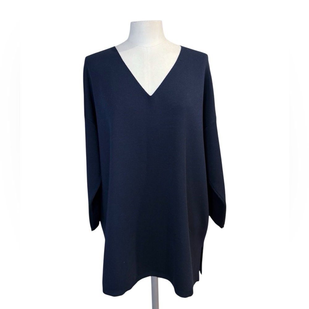 Chico’s Women’s Oversized Navy Blue Tunic Top Size L